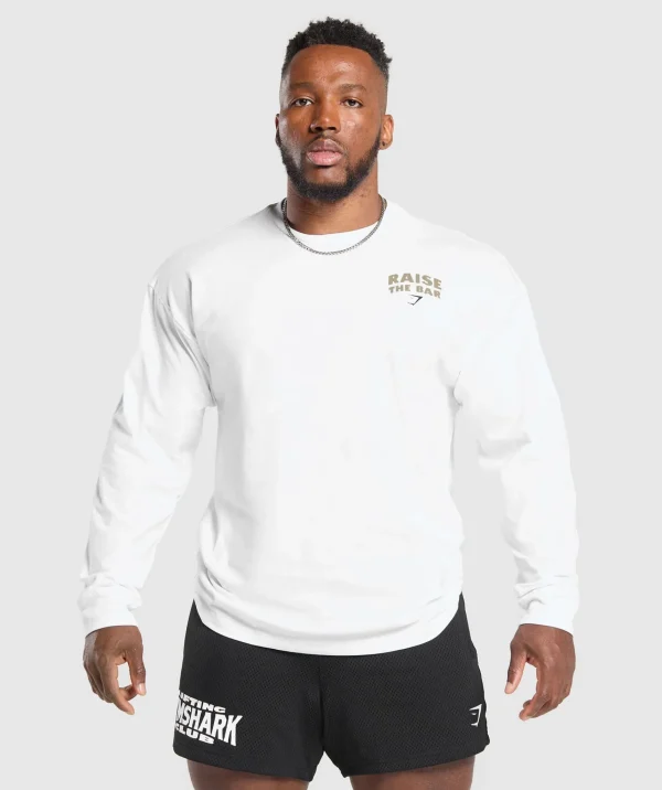 Gymshark T-shirts & Tops*Raise The Bar Long Sleeve T-Shirt White