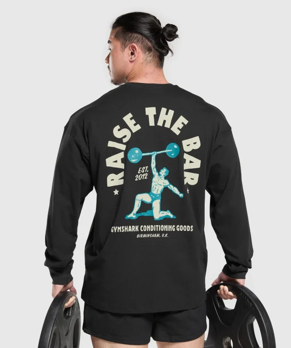 Gymshark T-shirts & Tops*Raise The Bar Long Sleeve T-Shirt Black