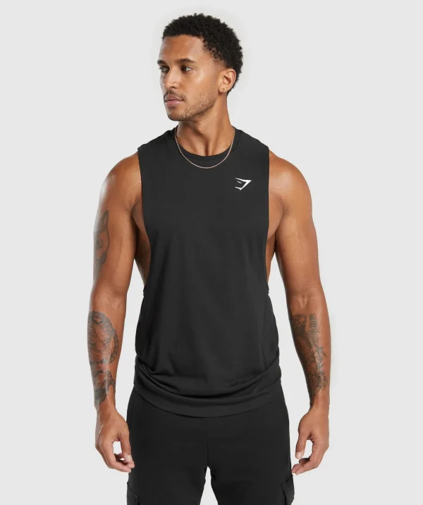 Gymshark Tank Tops*React Drop Arm Tank Black