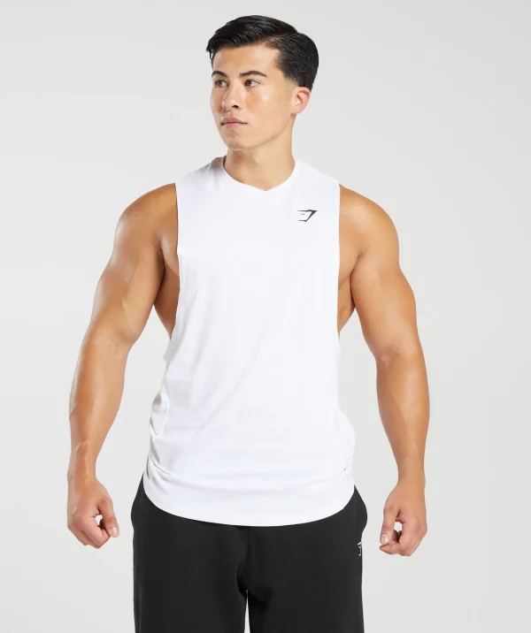 Gymshark Tank Tops*React Drop Arm Tank White