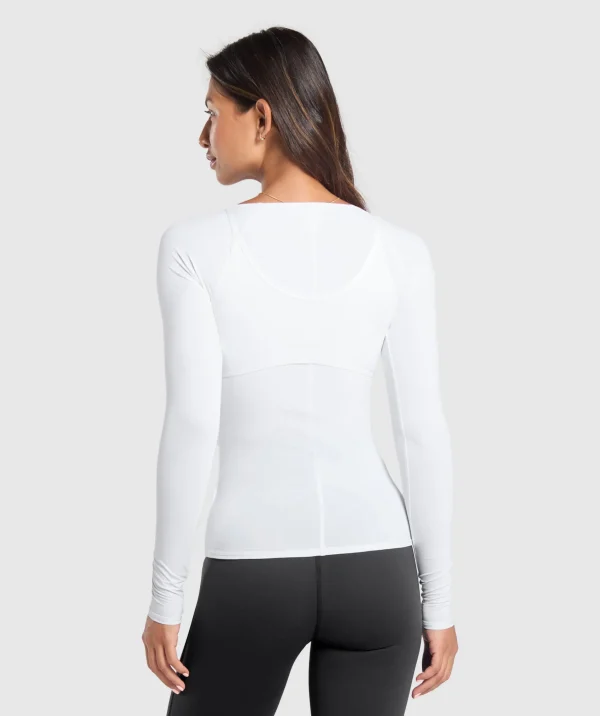 Gymshark T-shirts & Tops*Rest Day Buttery Soft Long Sleeve Top White