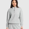 Gymshark Hoodies & Sweatshirts*Rest Day Sweats 2.0 1/4 Zip Pullover LightGreyCoreMarl