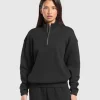 Gymshark Hoodies & Sweatshirts*Rest Day Sweats 2.0 1/4 Zip Pullover Black