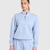 Gymshark Hoodies & Sweatshirts*Rest Day Sweats 2.0 1/4 Zip Pullover BlueMarl