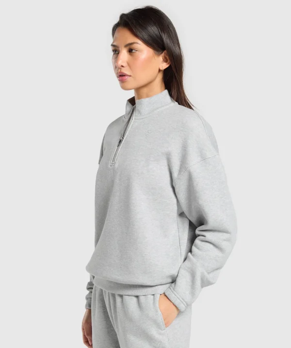 Gymshark Hoodies & Sweatshirts*Rest Day Sweats 2.0 1/4 Zip Pullover LightGreyCoreMarl