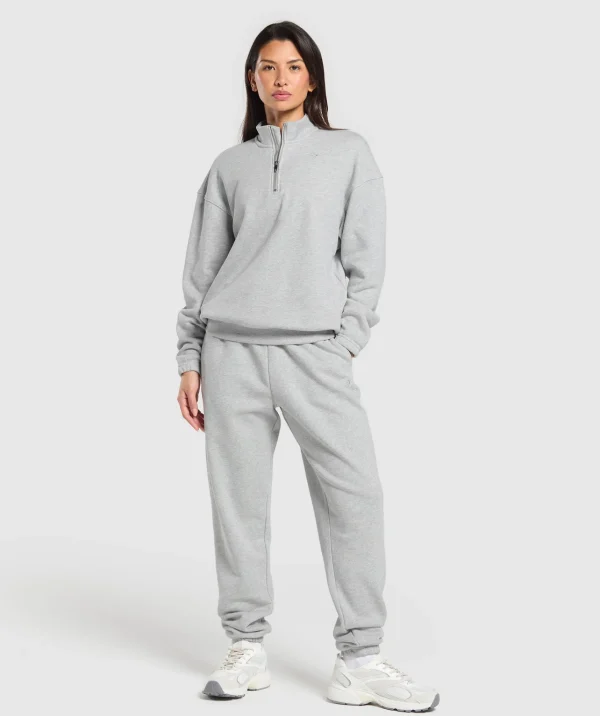 Gymshark Hoodies & Sweatshirts*Rest Day Sweats 2.0 1/4 Zip Pullover LightGreyCoreMarl