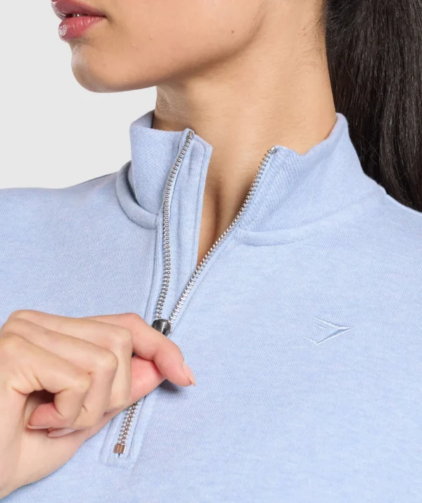 Gymshark Hoodies & Sweatshirts*Rest Day Sweats 2.0 1/4 Zip Pullover BlueMarl