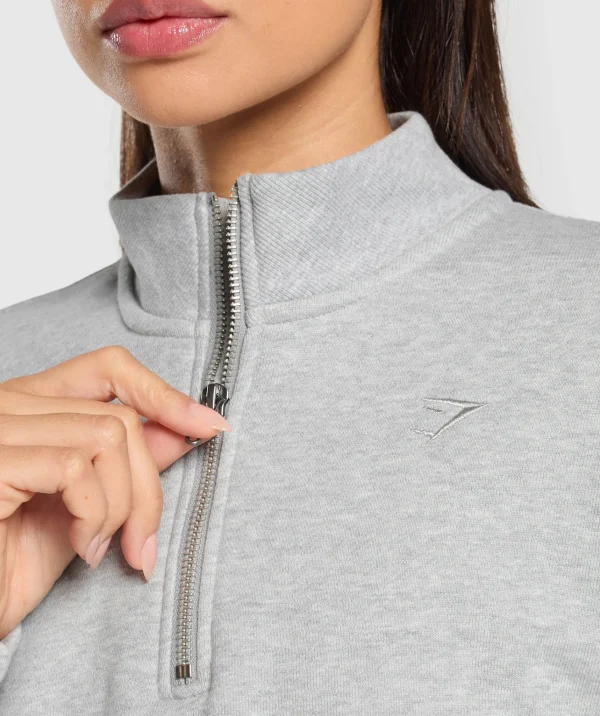 Gymshark Hoodies & Sweatshirts*Rest Day Sweats 2.0 1/4 Zip Pullover LightGreyCoreMarl