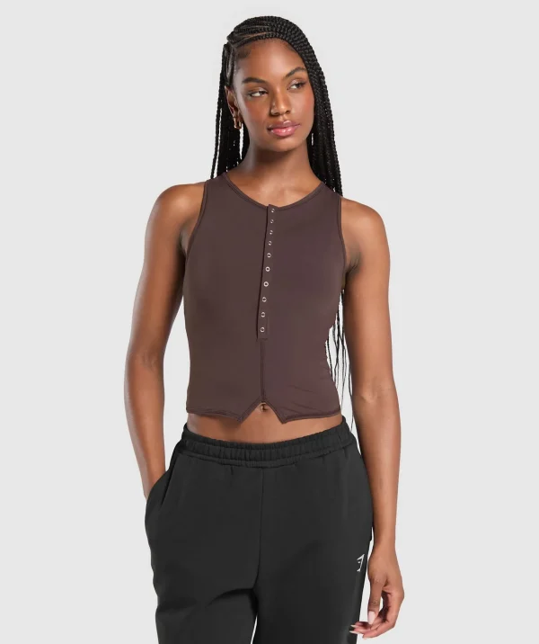 Gymshark Tank Tops | Crop Tops*Rest Day Tank With Shelf HeritageBrown