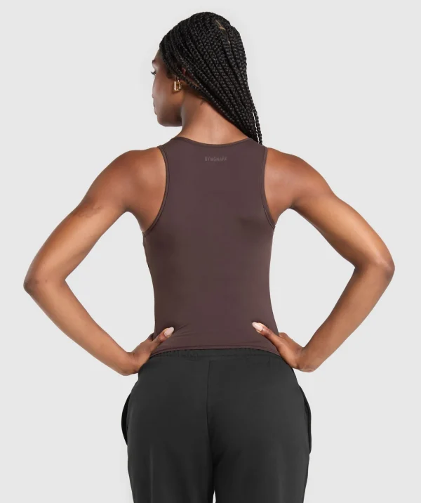 Gymshark Tank Tops | Crop Tops*Rest Day Tank With Shelf HeritageBrown