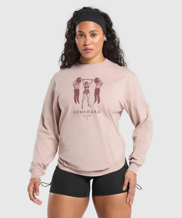 Gymshark T-shirts & Tops*Retro Lifting Long Sleeve T-Shirt MutedPink