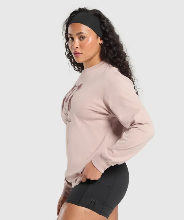 Gymshark T-shirts & Tops*Retro Lifting Long Sleeve T-Shirt MutedPink