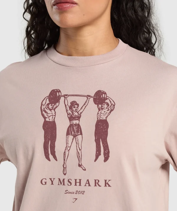 Gymshark T-shirts & Tops*Retro Lifting Long Sleeve T-Shirt MutedPink