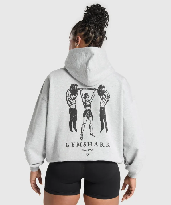 Gymshark Hoodies & Sweatshirts*Retro Lifting Oversized Hoodie LightGreyCoreMarl