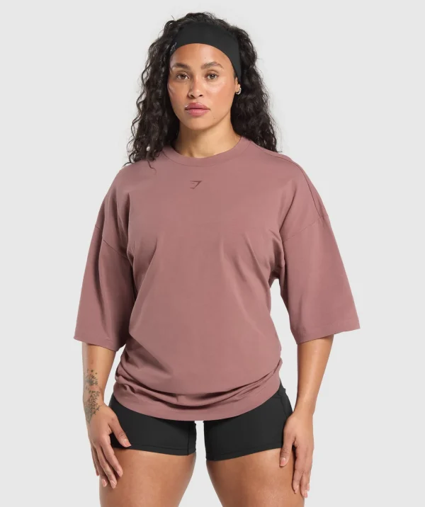 Gymshark T-shirts & Tops*Retro Lifting Oversized T-Shirt BrickBrown