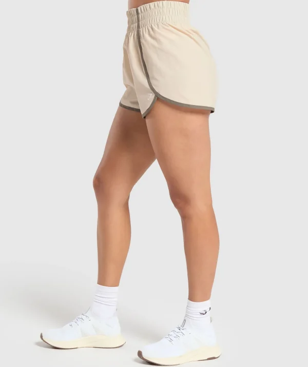 Gymshark Shorts*Retro Waistband Shorts CreamBeige/CamoBrown