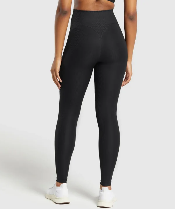 Gymshark Black Leggings | High-waisted Leggings*Ribbed Legging Black