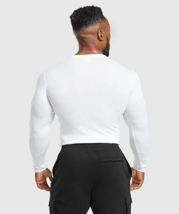 Gymshark Underwear & Basics | Men's Underwear*Ribbed Long Sleeve T-Shirt White