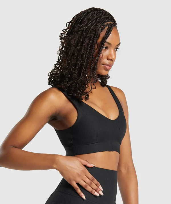 Gymshark Sports Bras*Ribbed Sports Bra Black