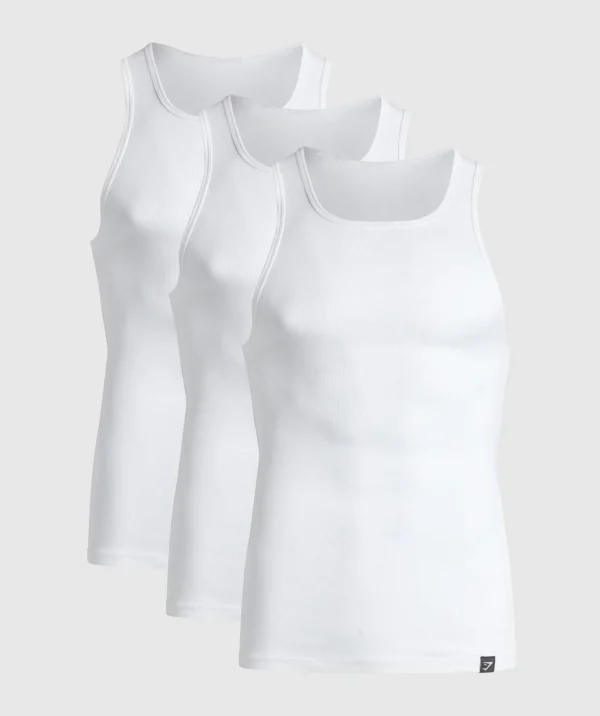 Gymshark Underwear & Basics | Men's Underwear*Ribbed Tank 3 Pack White