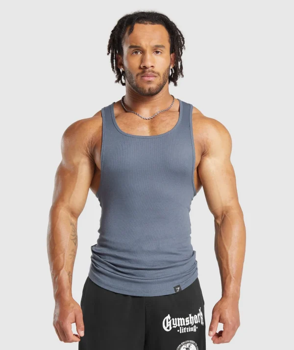 Gymshark Tank Tops*Ribbed Tank 1PK IronBlue