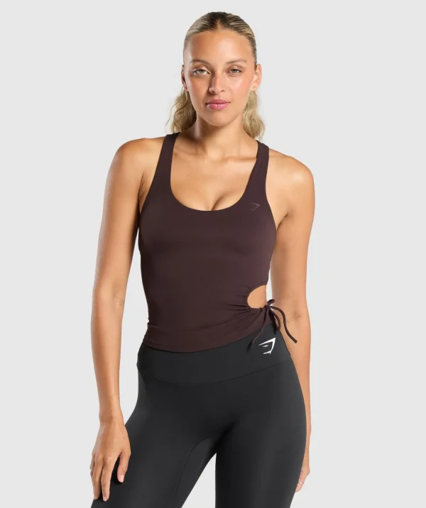 Gymshark Tank Tops | Crop Tops*Ruched Side Tank With Shelf HeritageBrown