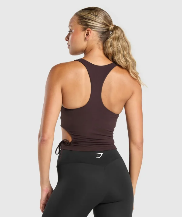 Gymshark Tank Tops | Crop Tops*Ruched Side Tank With Shelf HeritageBrown