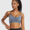 Gymshark Sports Bras*Ruched Sports Bra IronBlue