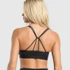 Gymshark Sports Bras*Ruched Strappy Sports Bra Black