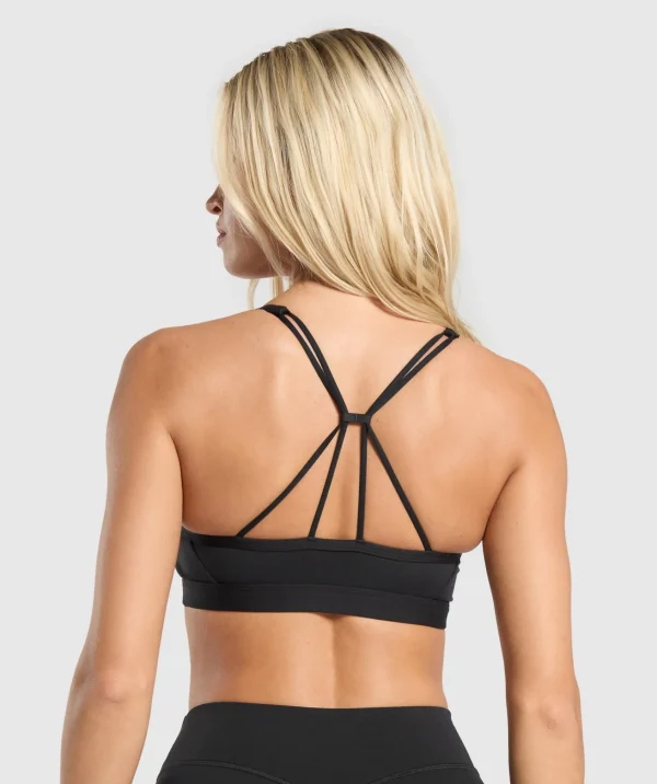 Gymshark Sports Bras*Ruched Strappy Sports Bra Black