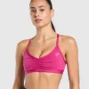 Gymshark Sports Bras*Ruched Strappy Sports Bra WinningPink