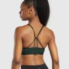 Gymshark Sports Bras*Ruched Strappy Sports Bra VictoryGreen