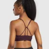 Gymshark Sports Bras*Ruched Strappy Sports Bra DepthPurple