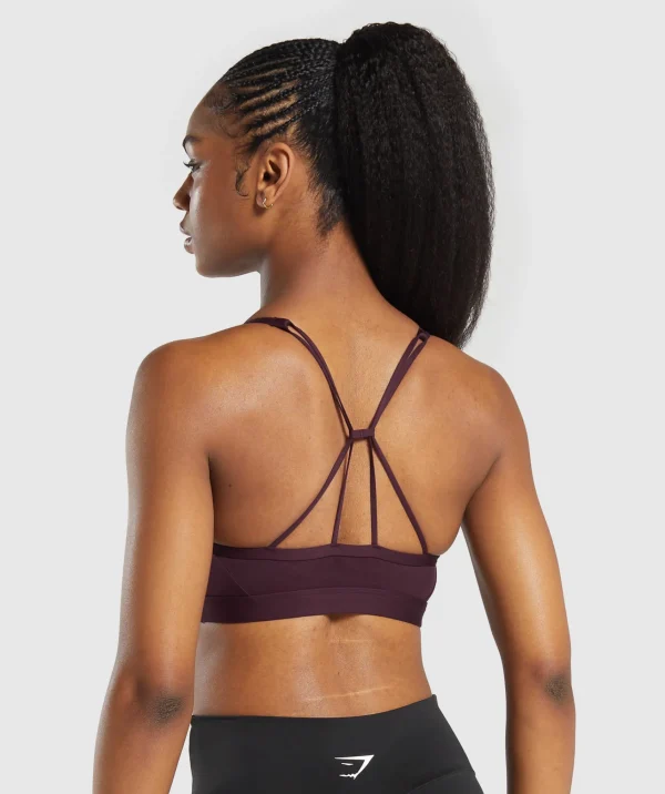 Gymshark Sports Bras*Ruched Strappy Sports Bra DepthPurple