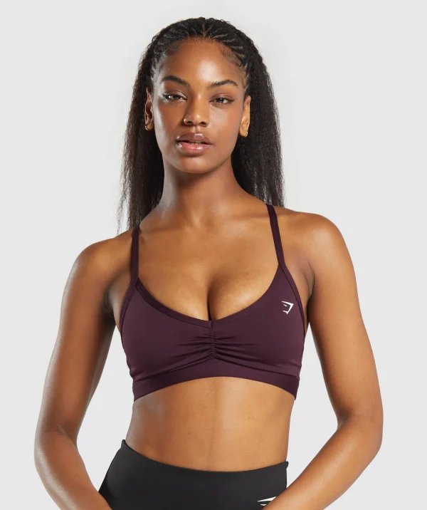 Gymshark Sports Bras*Ruched Strappy Sports Bra DepthPurple