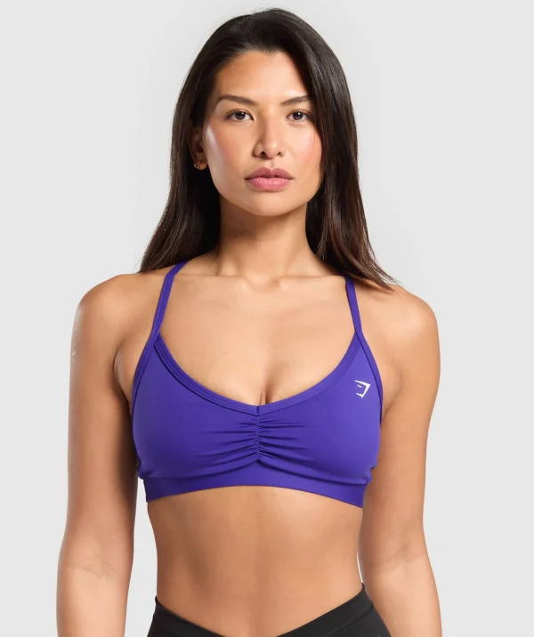 Gymshark Sports Bras*Ruched Strappy Sports Bra CobaltPurple