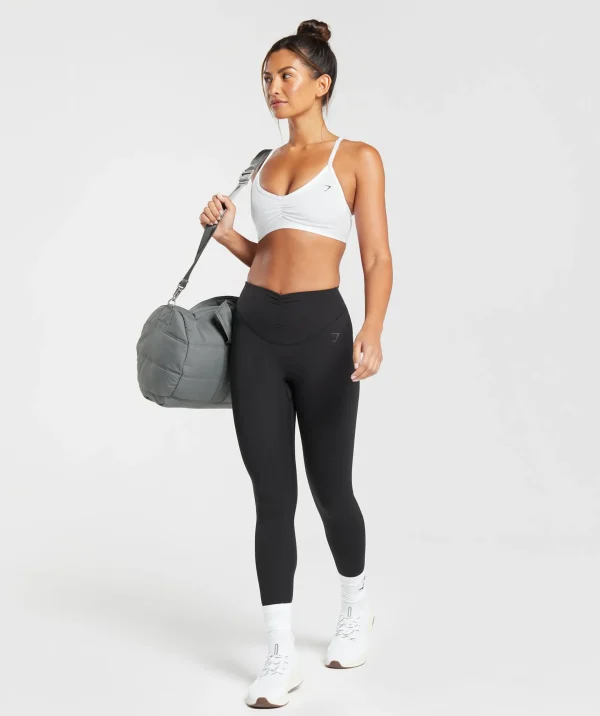 Gymshark Sports Bras*Ruched Strappy Sports Bra White