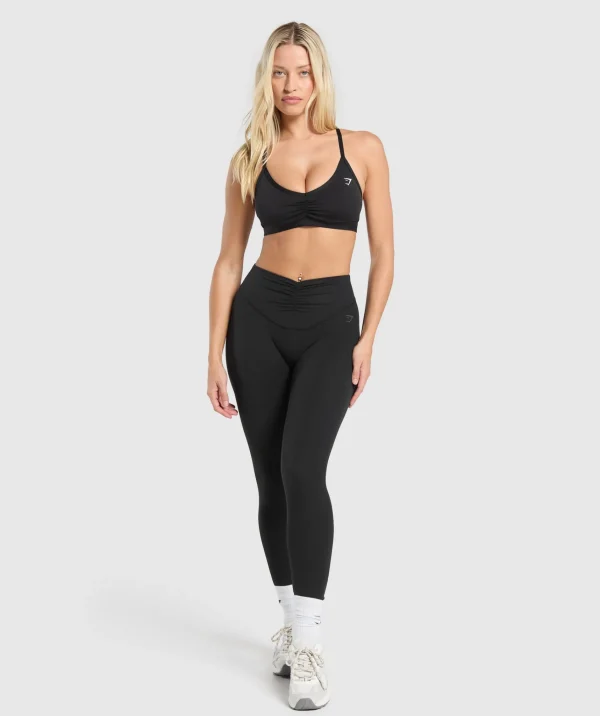 Gymshark Sports Bras*Ruched Strappy Sports Bra Black