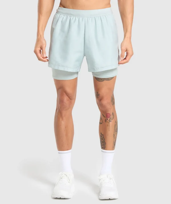 Gymshark Shorts*Running 2 in 1 Shorts CoolBlue