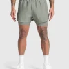 Gymshark Shorts*Running 2 in 1 Shorts UnitGreen