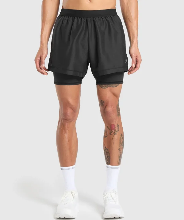 Gymshark Shorts*Running 2 in 1 Shorts Black