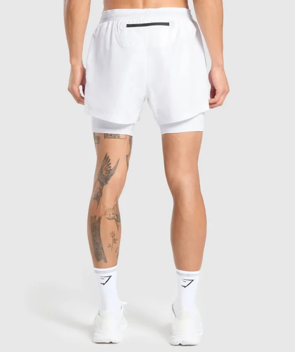 Gymshark Shorts*Running 2 in 1 Shorts White