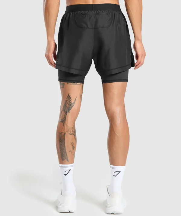 Gymshark Shorts*Running 2 in 1 Shorts Black