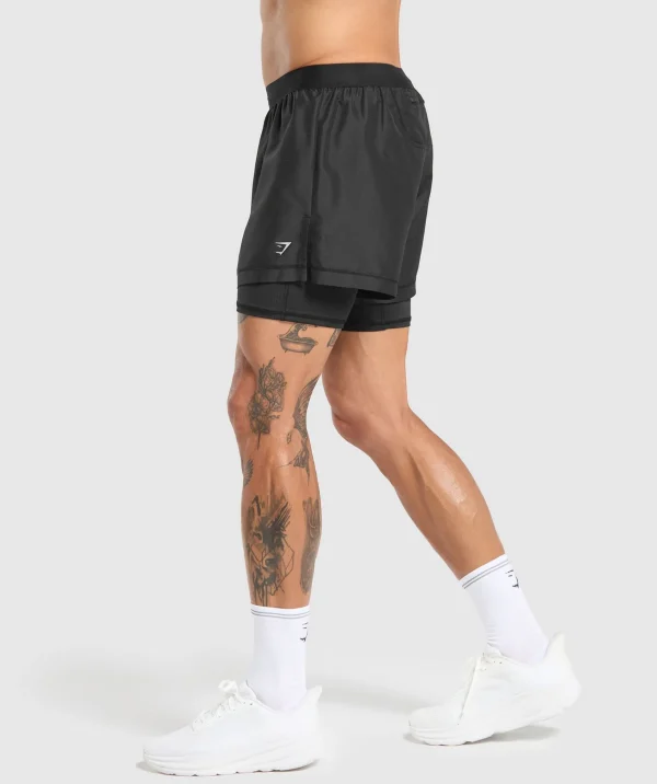 Gymshark Shorts*Running 2 in 1 Shorts Black