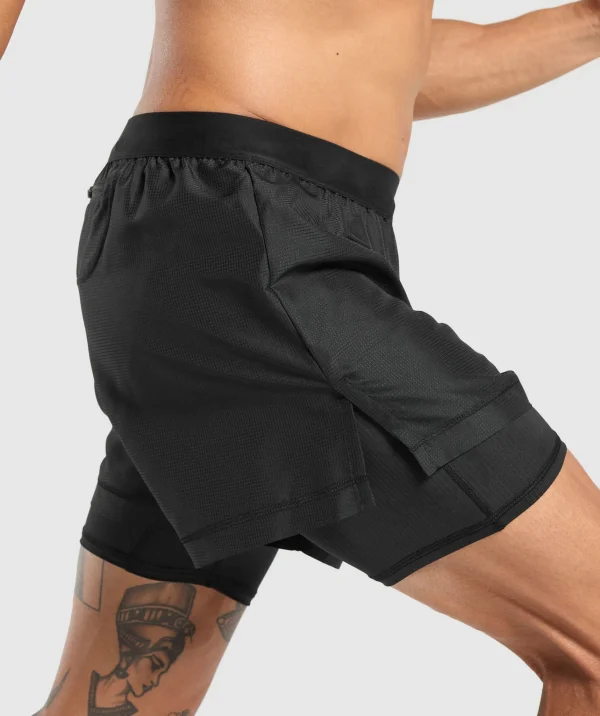 Gymshark Shorts*Running 2 in 1 Shorts Black