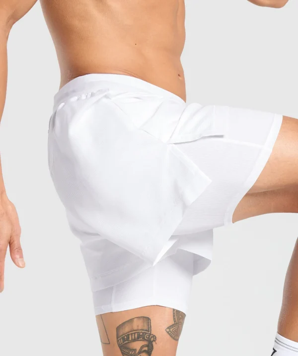 Gymshark Shorts*Running 2 in 1 Shorts White