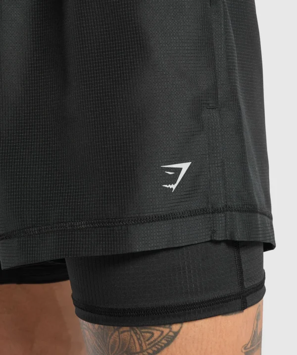 Gymshark Shorts*Running 2 in 1 Shorts Black