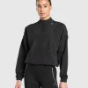 Gymshark Jackets*Running 1/4 Zip Track Top Black