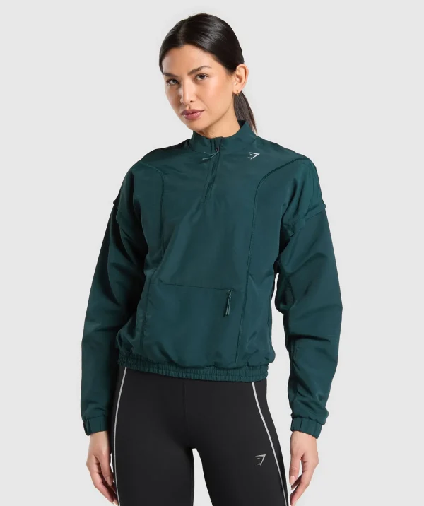 Gymshark Jackets*Running 1/4 Zip Track Top StrongTeal