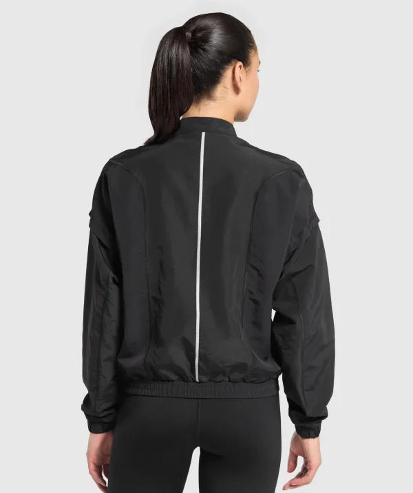 Gymshark Jackets*Running 1/4 Zip Track Top Black